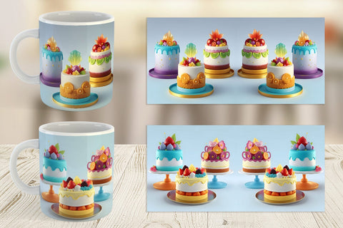Mug Wrap 3D Cakes Sublimation artnoy 