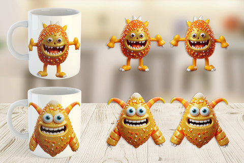 Mug Wrap 3D Candy Corn Monster Sublimation artnoy 