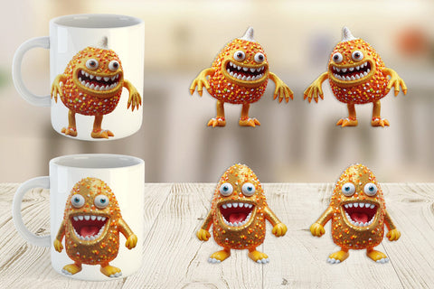 Mug Wrap 3D Candy Corn Monster Sublimation artnoy 