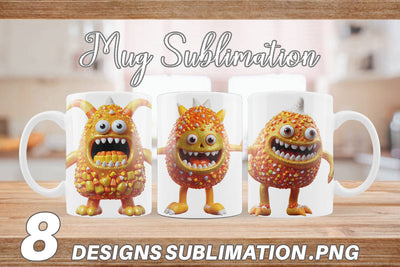 Mug Wrap 3D Candy Corn Monster Sublimation artnoy 