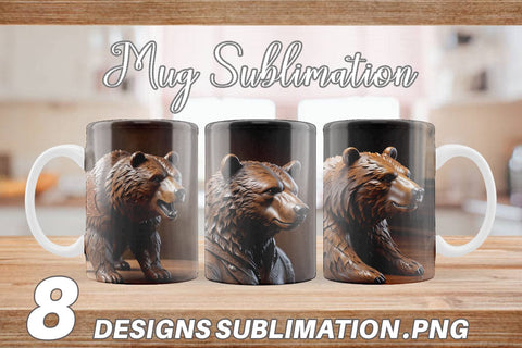 Mug Wrap 3D Carved Bear Sublimation artnoy 