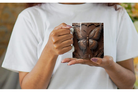 Mug Wrap 3D Carved Butterfly Sublimation artnoy 