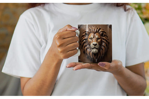 Mug Wrap 3D Carved Lion Sublimation artnoy 