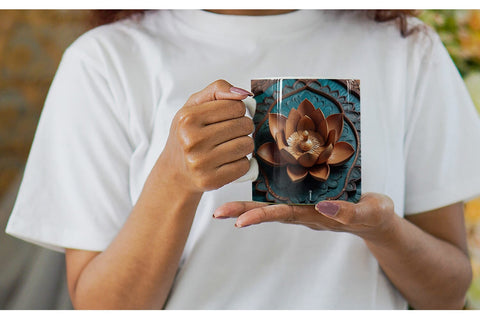 Mug Wrap 3D Carved Lotus Sublimation artnoy 