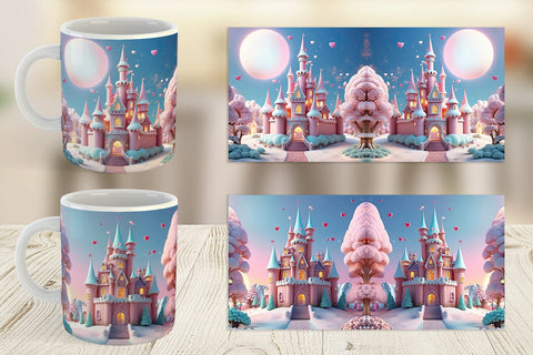 Mug Wrap 3D Castle Sublimation artnoy 