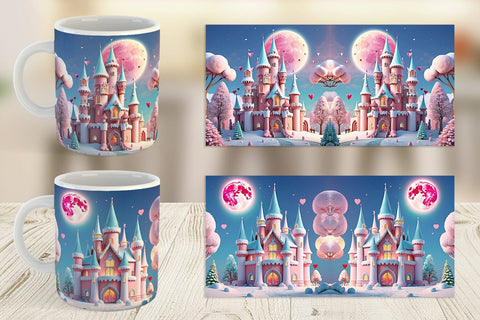Mug Wrap 3D Castle Sublimation artnoy 