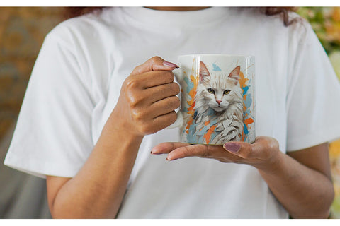 Mug Wrap 3D Cat Painting Sublimation artnoy 
