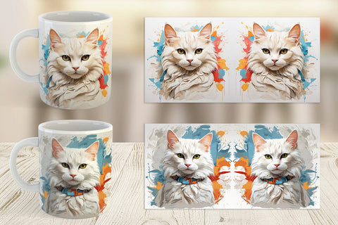 Mug Wrap 3D Cat Painting Sublimation artnoy 