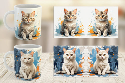 Mug Wrap 3D Cat Painting Sublimation artnoy 
