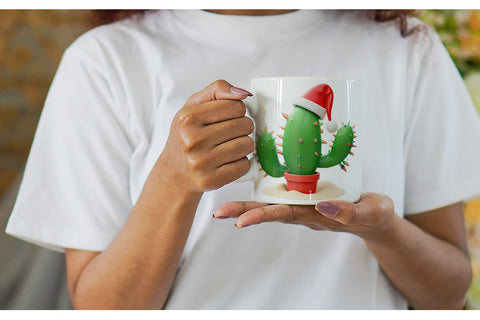 Mug Wrap 3D Christmas Cactus Sublimation artnoy 