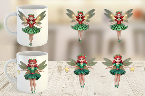 Mug Wrap 3D Christmas Fairy Sublimation artnoy 