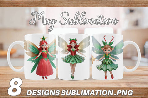 Mug Wrap 3D Christmas Fairy Sublimation artnoy 
