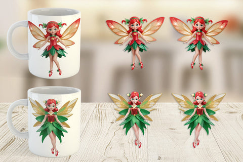 Mug Wrap 3D Christmas Fairy Sublimation artnoy 