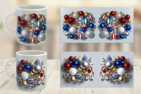 Mug Wrap 3D Christmas Ornament Sublimation artnoy 