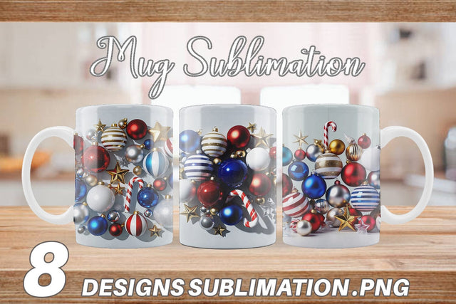 Mug Wrap 3D Christmas Ornament Sublimation artnoy 