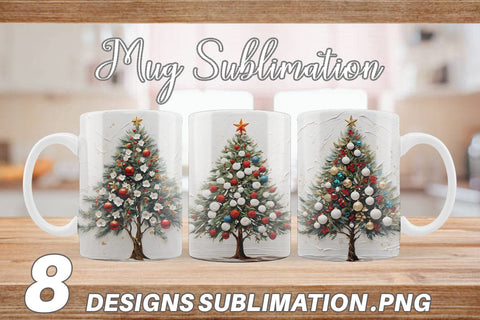 Mug Wrap 3D Christmas Tree Painting Sublimation artnoy 