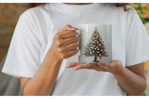 Mug Wrap 3D Christmas Tree Painting Sublimation artnoy 