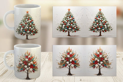 Mug Wrap 3D Christmas Tree Painting Sublimation artnoy 
