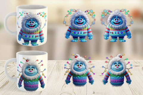 Mug Wrap 3D Christmas Yeti Sublimation artnoy 
