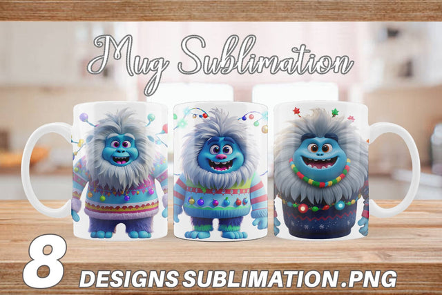 Mug Wrap 3D Christmas Yeti Sublimation artnoy 