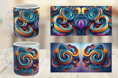 Mug Wrap 3D Circles and Bubbles Sublimation artnoy 