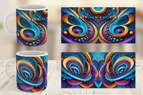 Mug Wrap 3D Circles and Bubbles Sublimation artnoy 