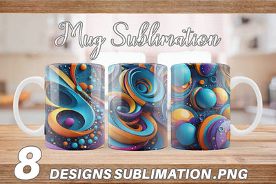Mug Wrap 3D Circles and Bubbles Sublimation artnoy 