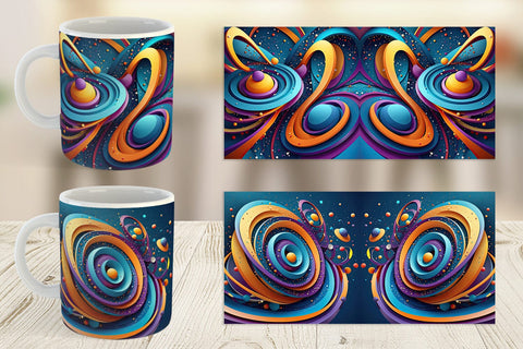 Mug Wrap 3D Circles and Bubbles Sublimation artnoy 