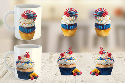 Mug Wrap 3D Colorful Cupcake Sublimation artnoy 