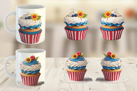 Mug Wrap 3D Colorful Cupcake Sublimation artnoy 