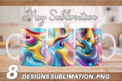 Mug Wrap 3D Colorful Liquid Sublimation artnoy 