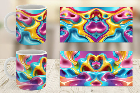 Mug Wrap 3D Colorful Liquid Sublimation artnoy 