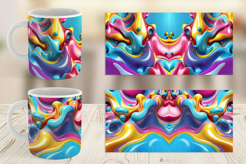 Mug Wrap 3D Colorful Liquid Sublimation artnoy 