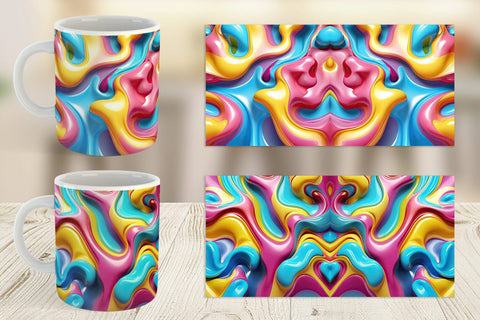Mug Wrap 3D Colorful Liquid Sublimation artnoy 