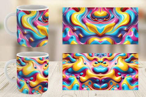 Mug Wrap 3D Colorful Liquid Sublimation artnoy 