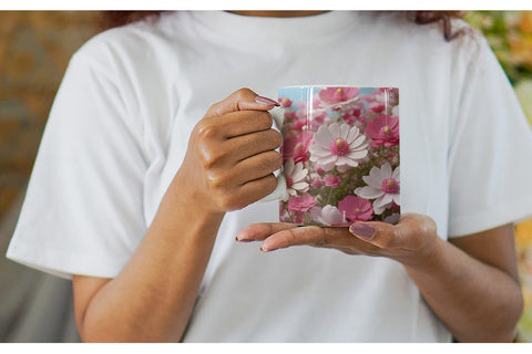 Mug Wrap 3D Cosmos Flowers Sublimation artnoy 