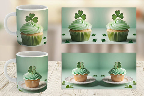 Mug Wrap 3D Cupcake Patrick Day Sublimation artnoy 
