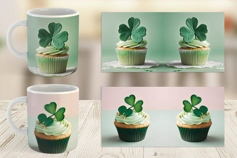 Mug Wrap 3D Cupcake Patrick Day Sublimation artnoy 