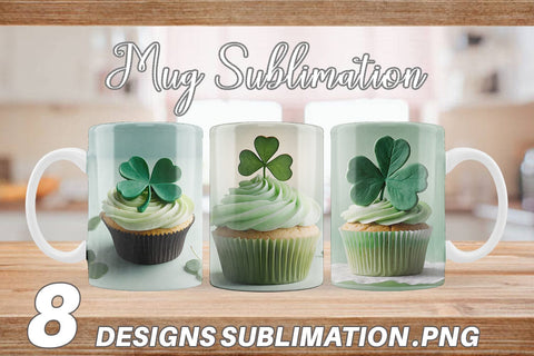 Mug Wrap 3D Cupcake Patrick Day Sublimation artnoy 