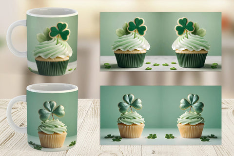 Mug Wrap 3D Cupcake Patrick Day Sublimation artnoy 