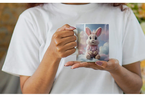 Mug Wrap 3D Cute Bunny Pastel Sublimation artnoy 