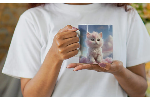 Mug Wrap 3D Cute Cat Pastel Sublimation artnoy 