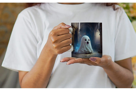 Mug Wrap 3D Cute Ghost Halloween Sublimation artnoy 