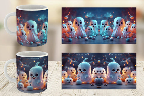 Mug Wrap 3D Cute Ghost Sublimation artnoy 