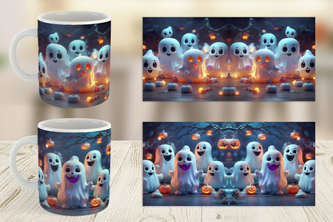 Mug Wrap 3D Cute Ghost Sublimation artnoy 