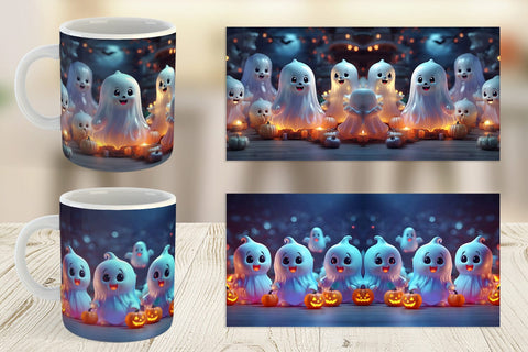 Mug Wrap 3D Cute Ghost Sublimation artnoy 