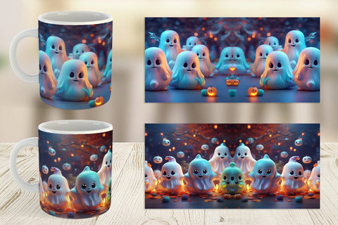 Mug Wrap 3D Cute Ghost Sublimation artnoy 