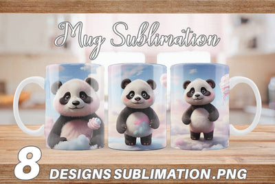 Mug Wrap 3D Cute Panda Pastel Sublimation artnoy 