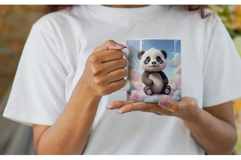 Mug Wrap 3D Cute Panda Pastel Sublimation artnoy 