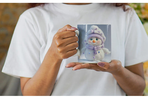Mug Wrap 3D Cute Snowman Christmas Sublimation artnoy 